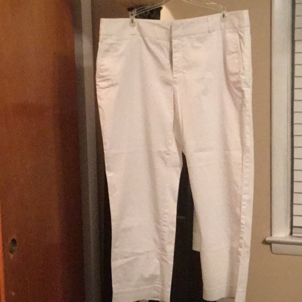 Banana Republic White Cropped Pants